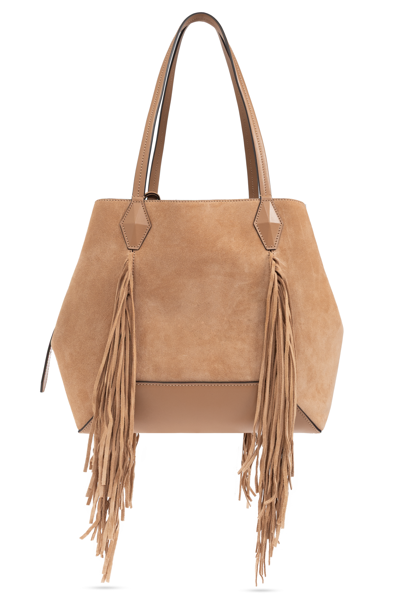 トートバッグ JIMMY CHOO Dark Brown Suede Diamond Shopping Bag トートバッグ Jimmy Choo Dark Brown Suede Diamond Shopping